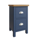 Rutland Oak Top Blue Bedside Cabinet by Lavishway | Bedside Tables-36448