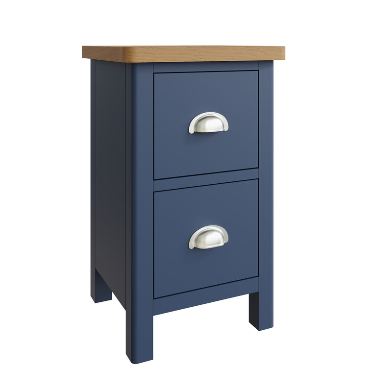 Rutland Oak Top Blue Bedside Cabinet by Lavishway | Bedside Tables-36448