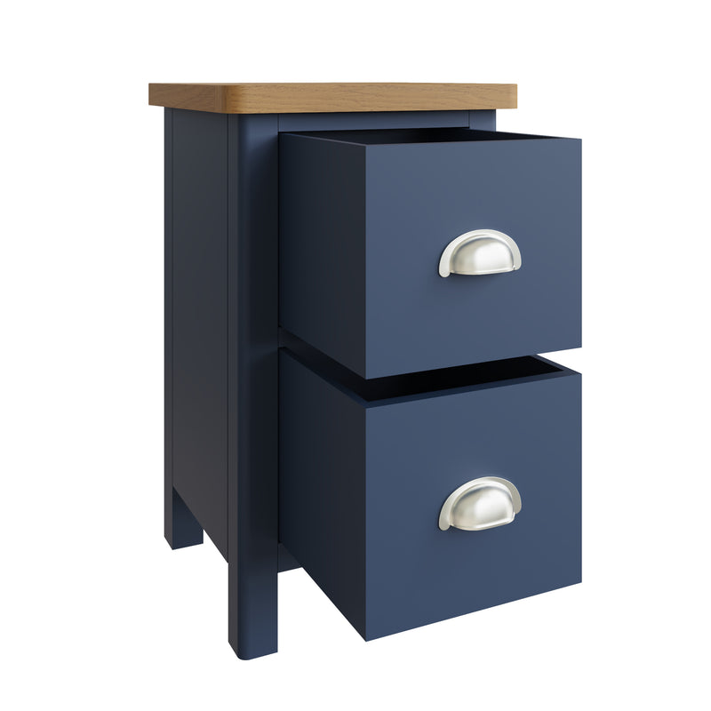Rutland Oak Top Blue Bedside Cabinet by Lavishway | Bedside Tables-36447