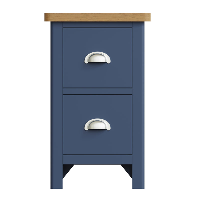 Rutland Oak Top Blue Bedside Cabinet by Lavishway | Bedside Tables-36449