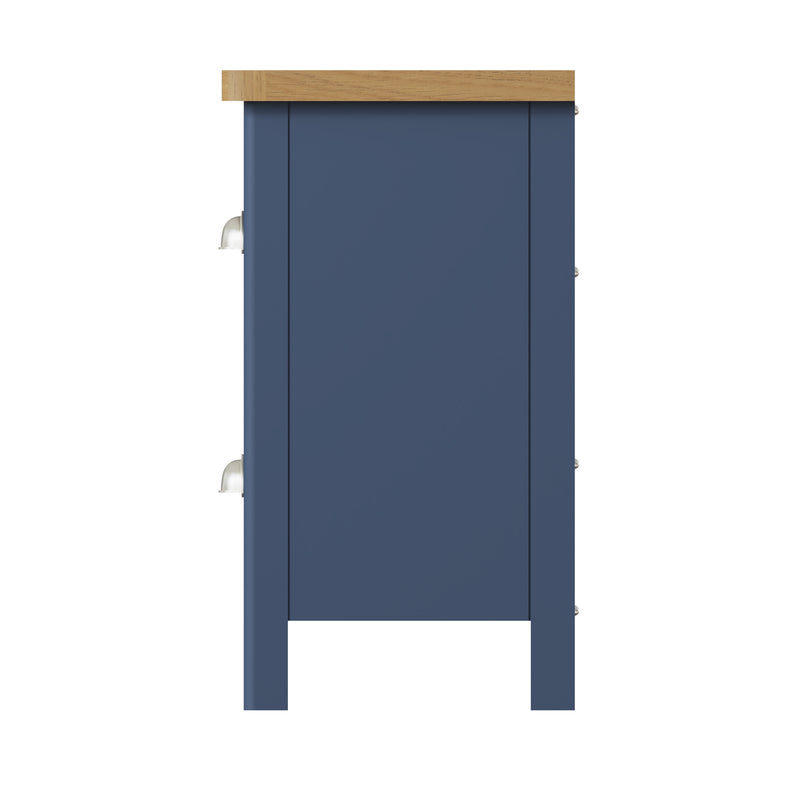 Rutland Oak Top Blue Bedside Cabinet by Lavishway | Bedside Tables-36450