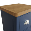 Rutland Oak Top Blue Bedside Cabinet by Lavishway | Bedside Tables-36453