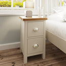 Rutland Dove Grey 2 Drawer Bedside Cabinet by Lavishway | Bedside Tables-31348