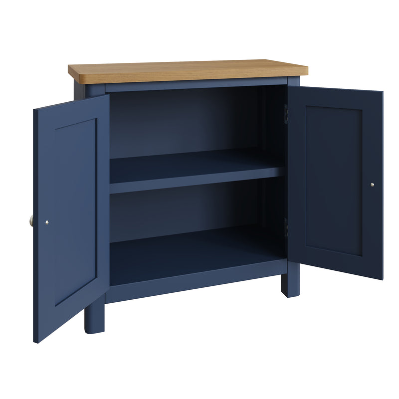 Rutland Oak Top Blue 2 Door Small Sideboard by Lavishway | Sideboards-33788