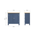 Rutland Oak Top Blue 2 Door Small Sideboard by Lavishway | Sideboards-33793