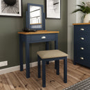 Rutland Oak Top Blue Painted Dressing Stool by Lavishway | Dressing Table Stools-36441