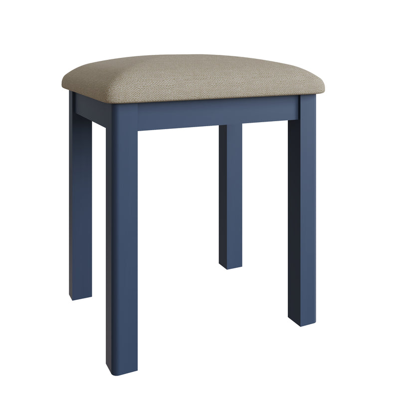 Rutland Oak Top Blue Painted Dressing Stool by Lavishway | Dressing Table Stools-36442