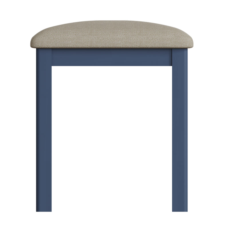 Rutland Oak Top Blue Painted Dressing Stool by Lavishway | Dressing Table Stools-36444
