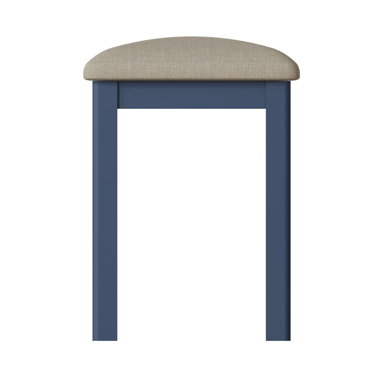 Rutland Oak Top Blue Painted Dressing Stool by Lavishway | Dressing Table Stools-36443