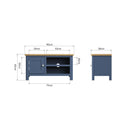 Rutland Oak Top Blue Painted TV Unit by Lavishway | TV Units Cabinets-36372