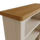 Rutland Oak Top Wide Bookcase in Dove Grey by Lavishway | Book Shelves and Cabinets-36507