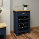 Rutland Oak Top Blue Painted Wine Cabinet by Lavishway | Wine Racks-36333