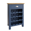 Rutland Oak Top Blue Painted Wine Cabinet by Lavishway | Wine Racks-36335
