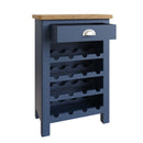 Rutland Oak Top Blue Painted Wine Cabinet by Lavishway | Wine Racks-36334