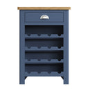 Rutland Oak Top Blue Painted Wine Cabinet by Lavishway | Wine Racks-36340