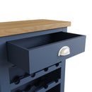 Rutland Oak Top Blue Painted Wine Cabinet by Lavishway | Wine Racks-36338