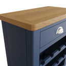 Rutland Oak Top Blue Painted Wine Cabinet by Lavishway | Wine Racks-36337
