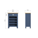 Rutland Oak Top Blue Painted Wine Cabinet by Lavishway | Wine Racks-36341
