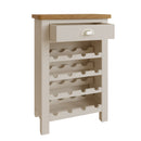 Rutland Oak Top Wine Cabinet in Dove Grey by Lavishway | Wine Racks-36467
