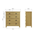 Oregon Oak 2 Over 3 Chest of Drawers by Lavishway | Chest Of Drawers-31846