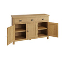 Oregon Solid Oak 3 Drawers Large Sideboard by Lavishway | Sideboards-36244