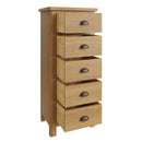 Oregon Oak 5 Drawers Narrow Chest by Lavishway | Chest Of Drawers-31826