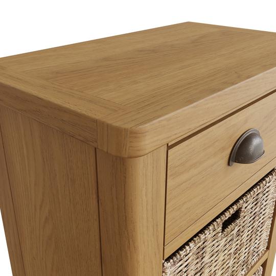 Oregon Oak 2 Baskets Unit Side Table by Lavishway | Hallway Cabinets-31799