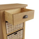 Oregon Oak 3 Baskets Brass Effect Cabinet by Lavishway | Hallway Cabinets-31794