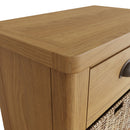 Oregon Oak 3 Baskets Brass Effect Cabinet by Lavishway | Hallway Cabinets-31793