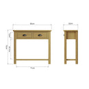 Oregon Oak 2 Drawers Console Table by Lavishway | Hallway Console Table-31749