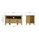 Oregon Oak 2 Drawers Corner TV Unit by Lavishway | TV Units Cabinets-36234