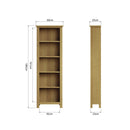 Oregon Rustic Oak Finish Large Bookcase by Lavishway | Book Shelves and Cabinets-36241