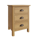 Oregon Oak 3 Drawers Bedside Cabinet by Lavishway | Bedside Tables-31781