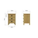 Oregon Oak 3 Drawers Bedside Cabinet by Lavishway | Bedside Tables-31786