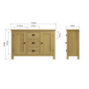 Oregon Solid Oak 3 Drawers Sideboard by Lavishway | Sideboards-31740