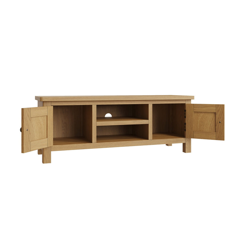 Oregon Oak Large 2 Open Shelves TV Unit by Lavishway | TV Units Cabinets-31704