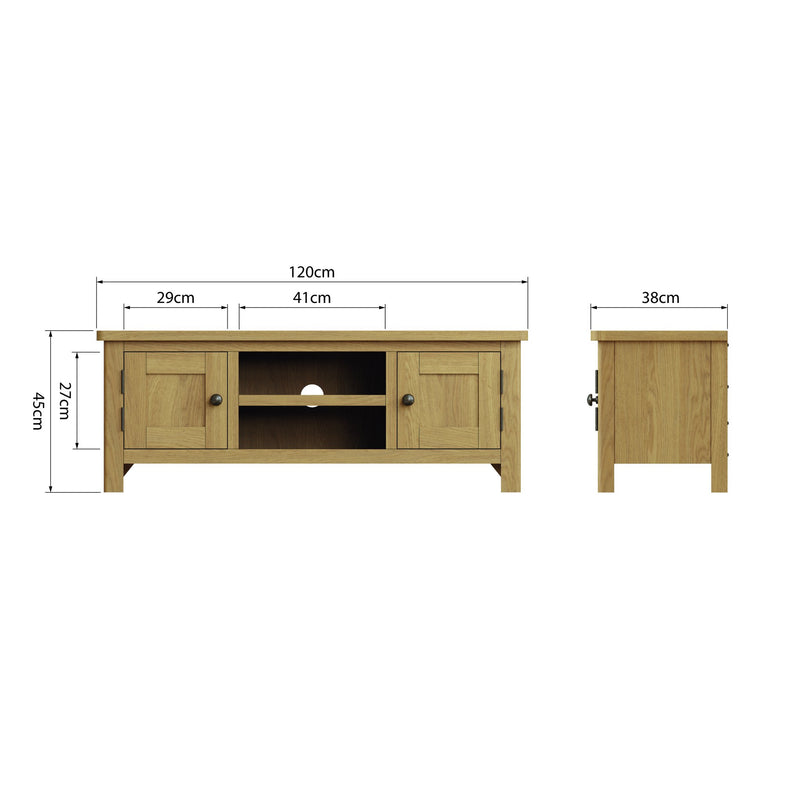Oregon Oak Large 2 Open Shelves TV Unit by Lavishway | TV Units Cabinets-31711