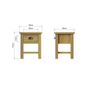 Oregon Oak 1 Drawer Lamp Table by Lavishway | Side Tables-31718