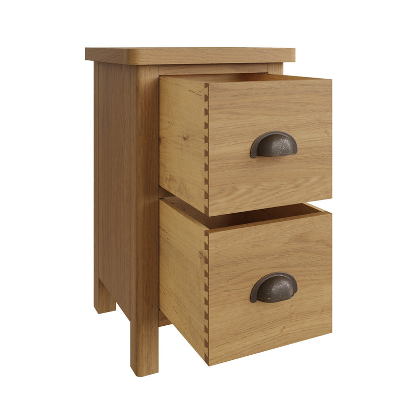 Oregon Oak 2 Drawer Bedside Cabinet by Lavishway | Bedside Tables-31645