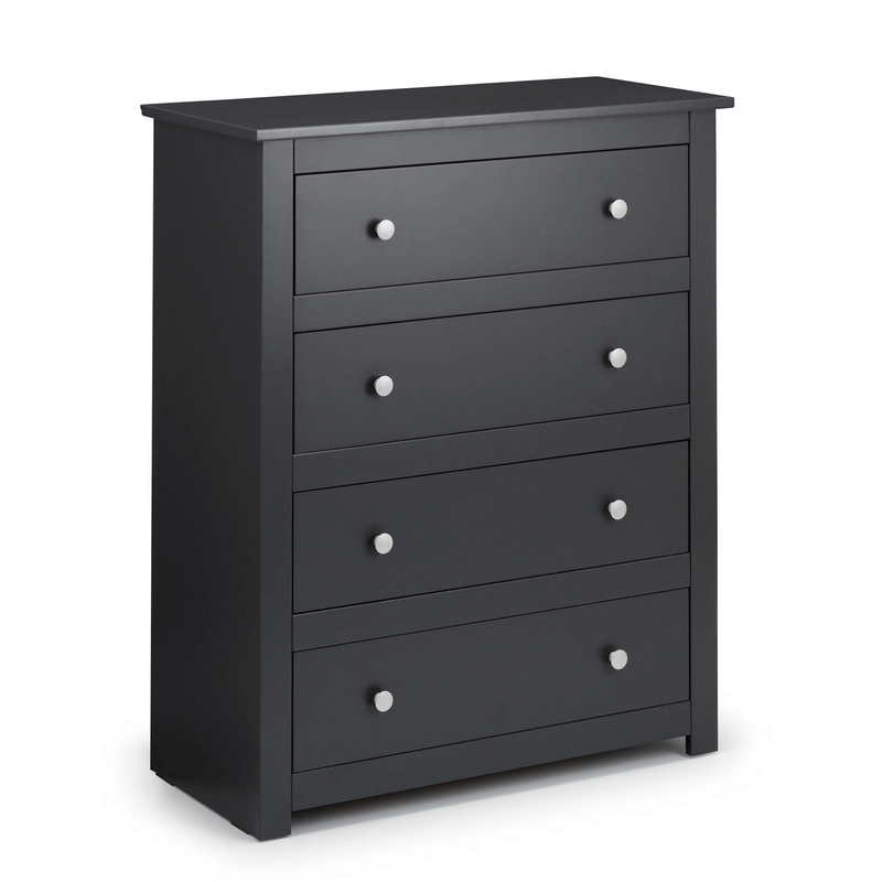 Radley Anthracite Finish 4 Drawers Chest by Lavishway | Chest Of Drawers-61131