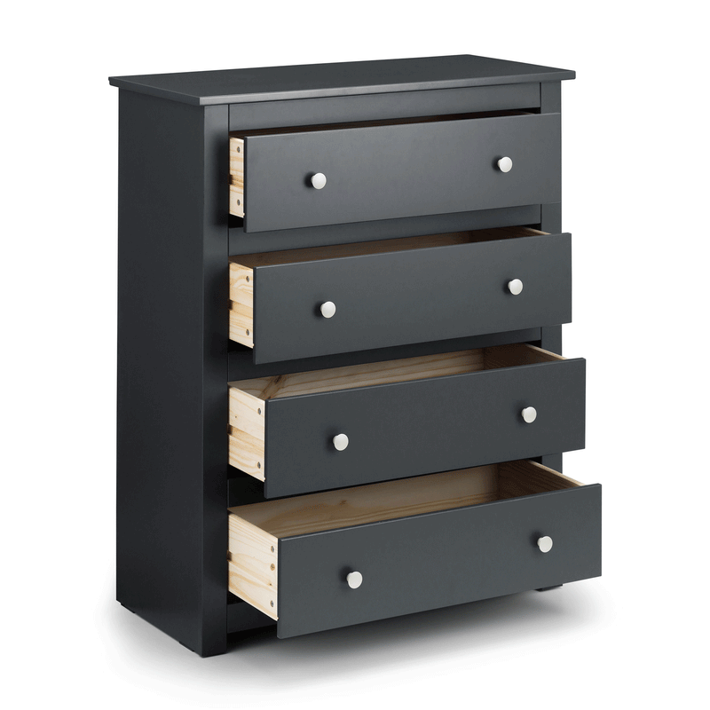 Radley Anthracite Finish 4 Drawers Chest by Lavishway | Chest Of Drawers-61129