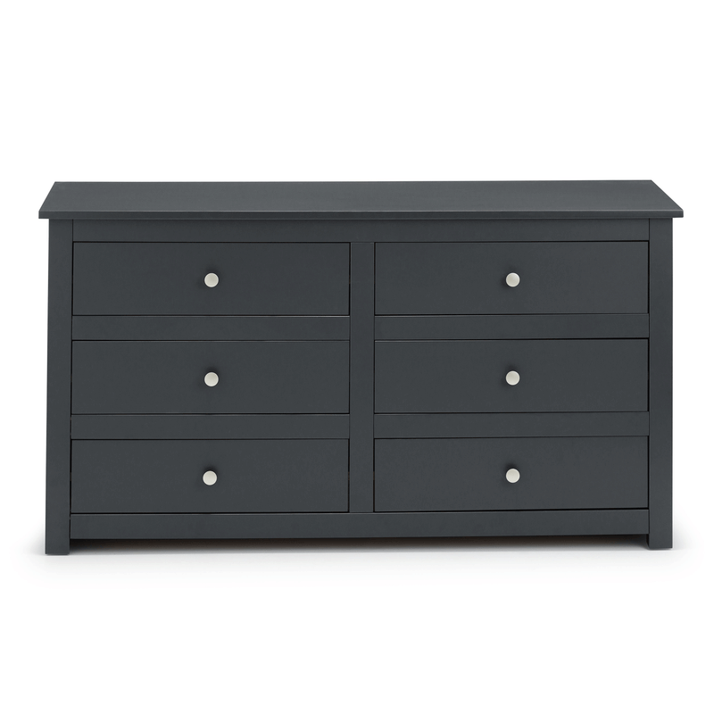 Radley Anthracite Finish 6 Drawers Chest by Lavishway | Chest Of Drawers-61110