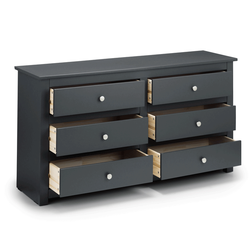 Radley Anthracite Finish 6 Drawers Chest by Lavishway | Chest Of Drawers-61109