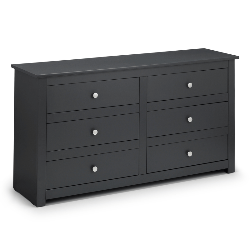 Radley Anthracite Finish 6 Drawers Chest by Lavishway | Chest Of Drawers-61108