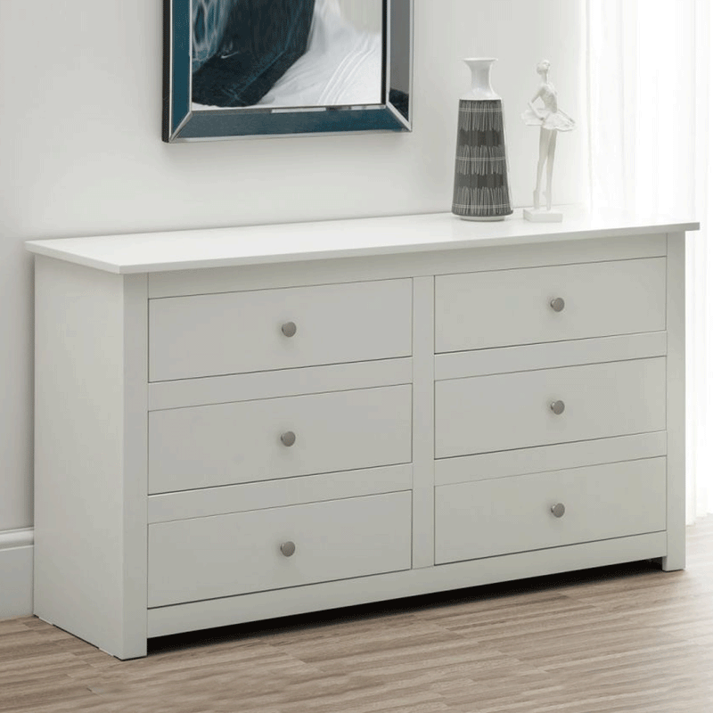 Radley Surf White Finish 6 Drawers Chest by Lavishway | Chest Of Drawers-61096