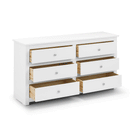 Radley Surf White Finish 6 Drawers Chest by Lavishway | Chest Of Drawers-61097