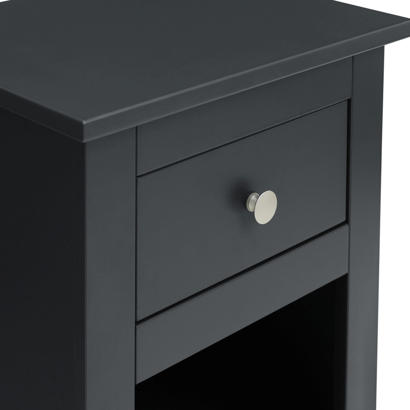 Radley Anthracite Finish Bedside Table by Lavishway | Bedside Tables-61095