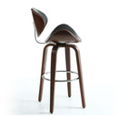 Bachelor Walnut Black Leather Bar Chair by Lavishway | Bar Stools-27371