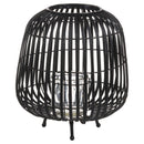 Rattan Contemporary Bulbous Black Lantern by Lavishway | Candle Holders-51400