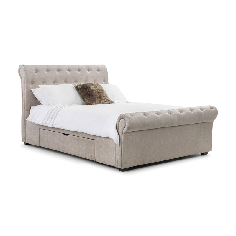 Ravello 2 Drawers Storage Fabric Bed by Lavishway | Fabric Beds-61166